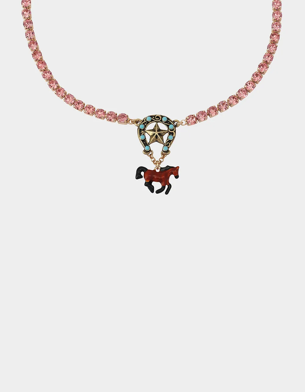 HORSE SHORT PENDANT NECKLACE BROWN sold by Betsey Johnson product image thumbnail 3