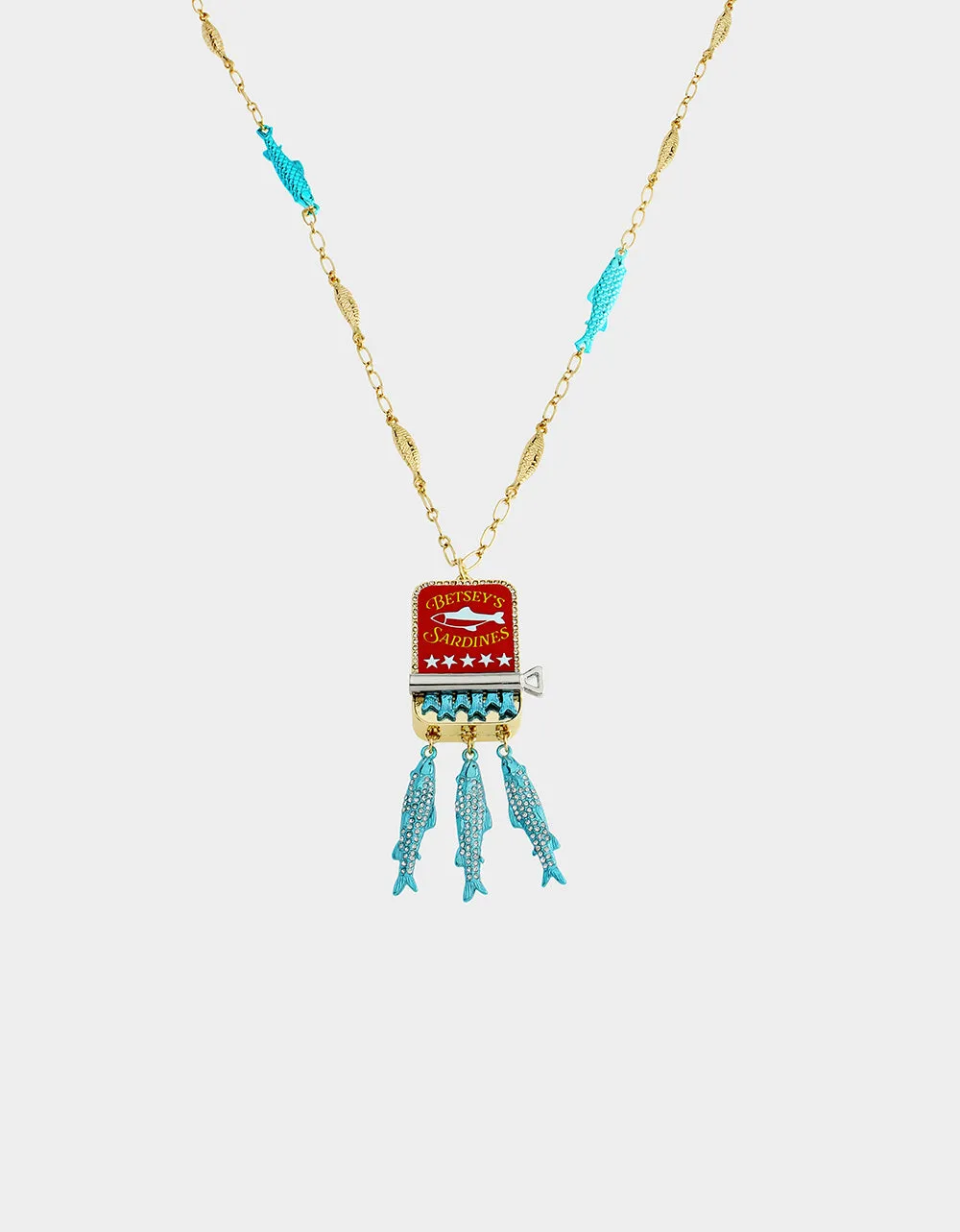 SARDINES LONG PENDANT NECKLACE BLUE sold by Betsey Johnson product image thumbnail 3