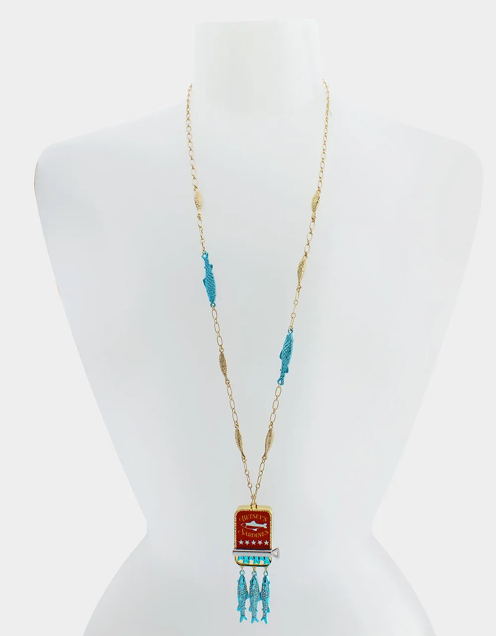 SARDINES LONG PENDANT NECKLACE BLUE sold by Betsey Johnson product image thumbnail 4
