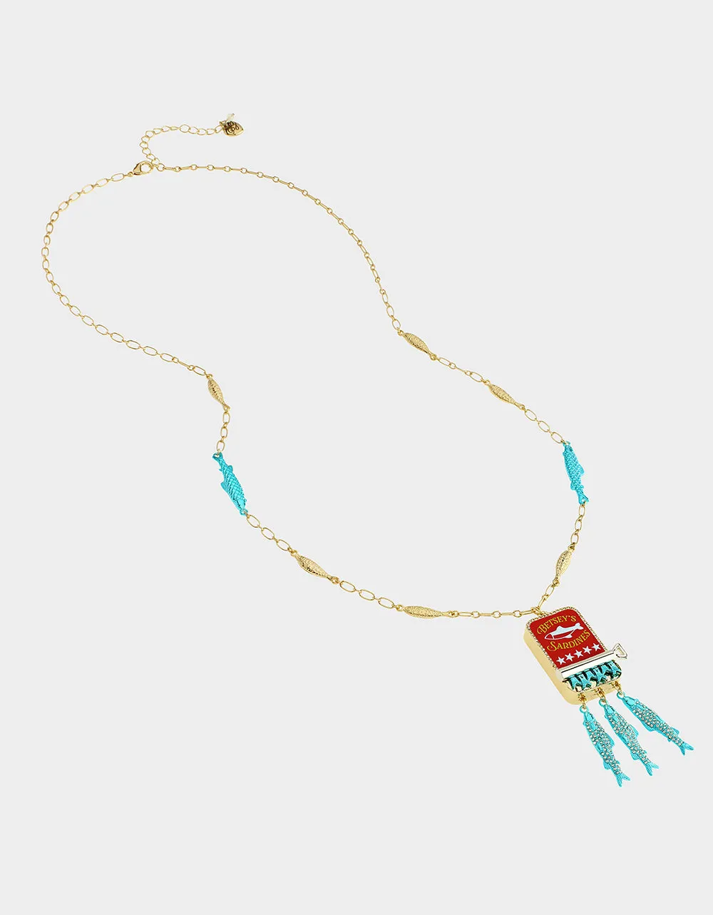 SARDINES LONG PENDANT NECKLACE BLUE sold by Betsey Johnson