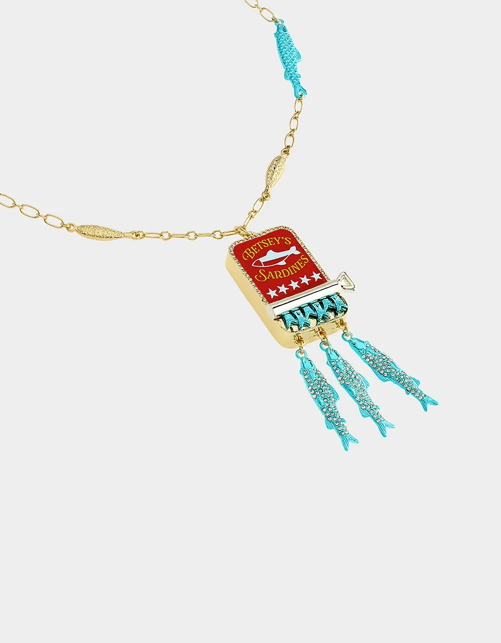 SARDINES LONG PENDANT NECKLACE BLUE sold by Betsey Johnson product image thumbnail 2