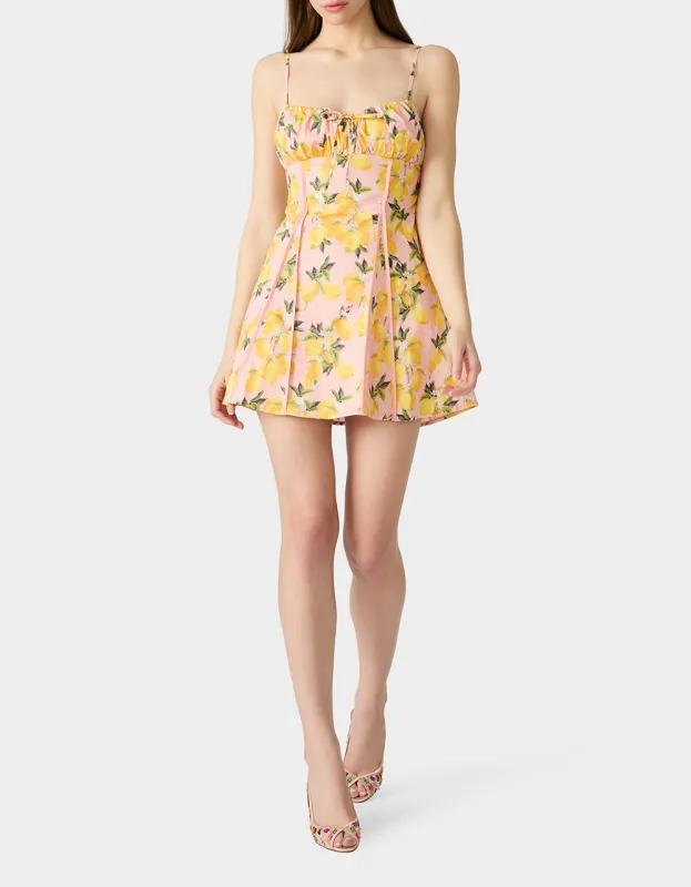 LOVELY LEMONS DRESS PINK made by Betsey Johnson