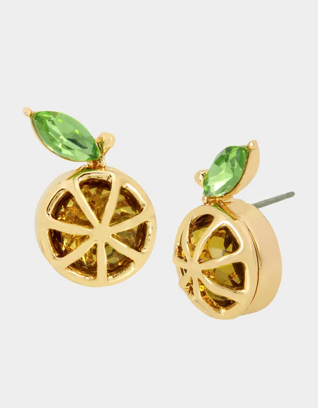 LEMON DROP LEMON STUD EARRINGS YELLOW made by Betsey Johnson