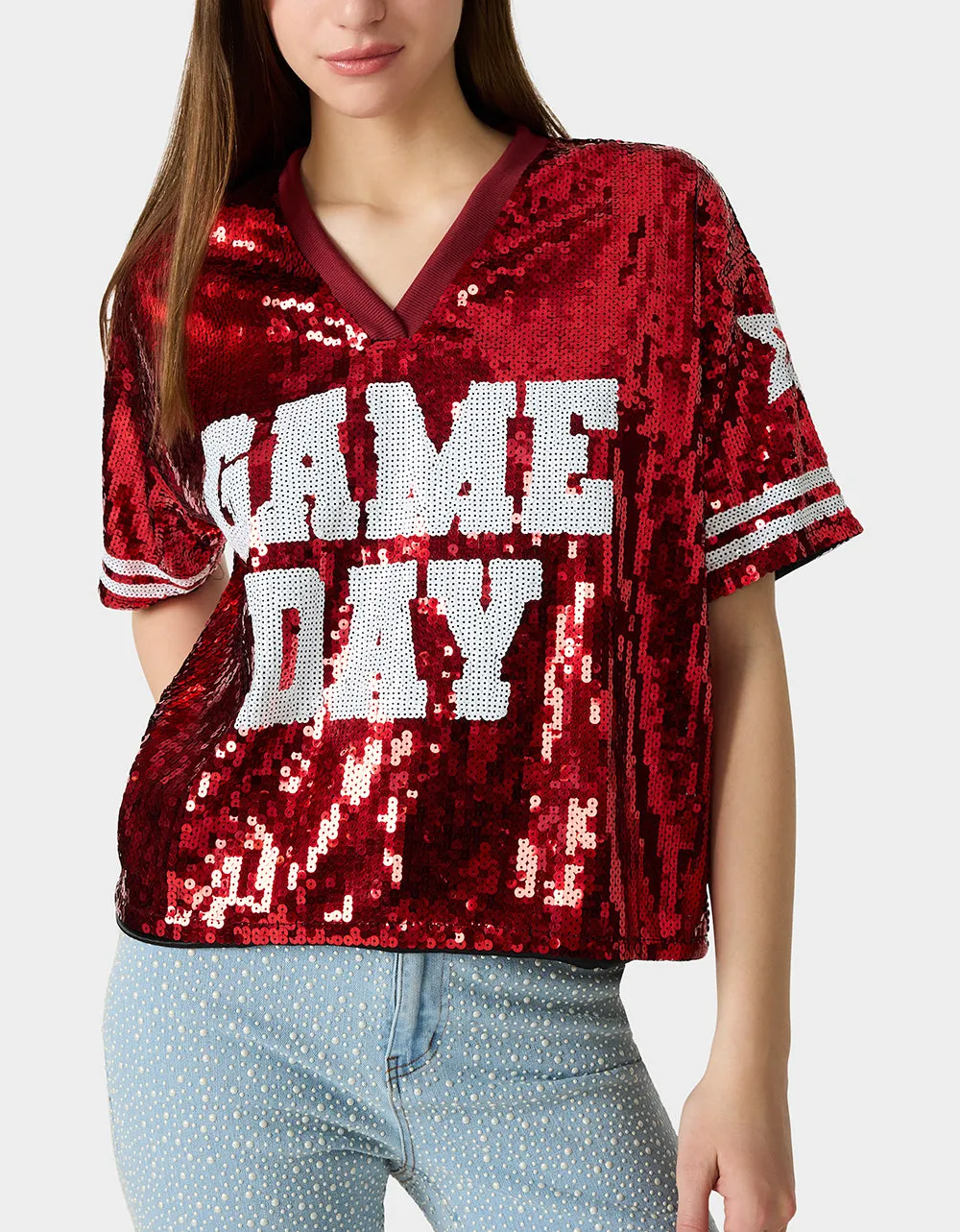 GAME DAY JERSEY RED sold by Betsey Johnson product image thumbnail 2