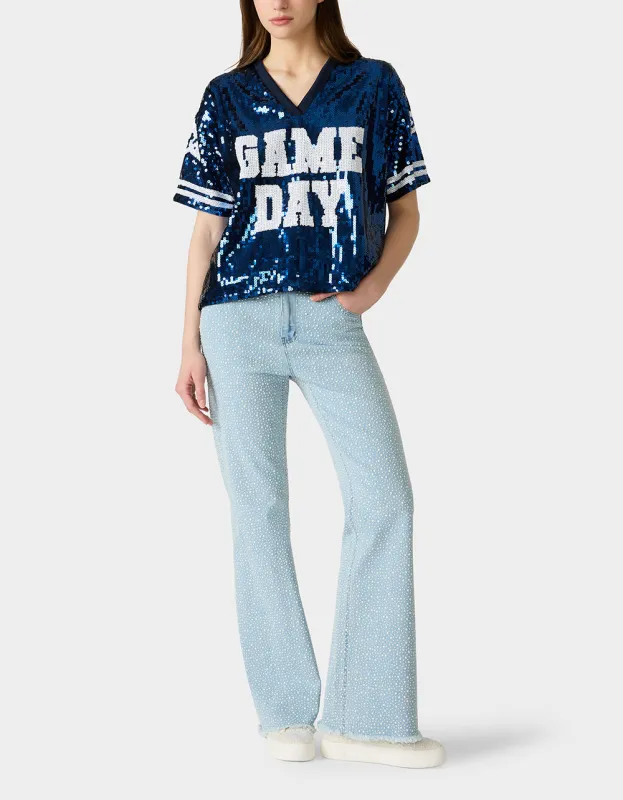 GAME DAY JERSEY BLUE made by Betsey Johnson