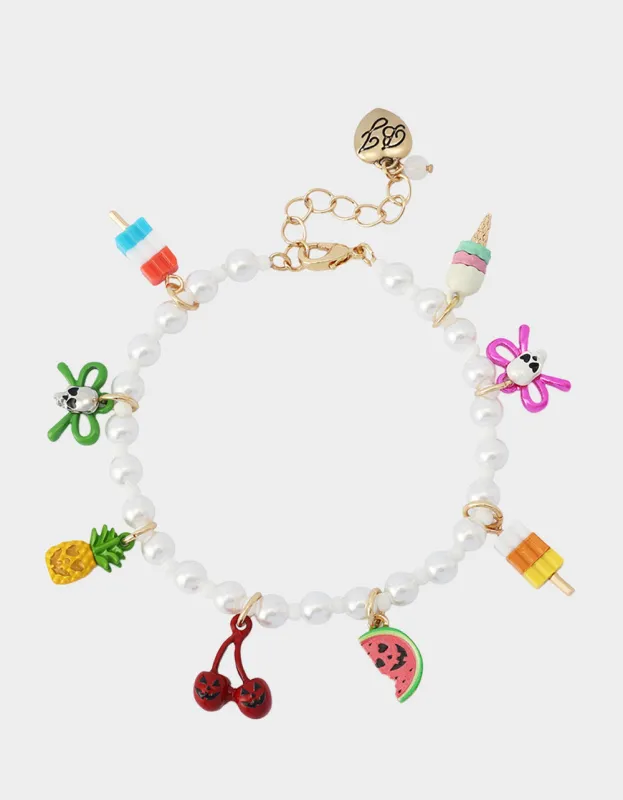SUMMERWEEN CHARM FLEX BRACELET PEARL made by Betsey Johnson