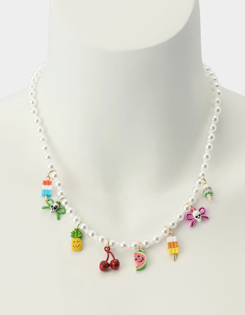 SUMMERWEEN CHARM FRONTAL NECKALCE PEARL sold by Betsey Johnson product image thumbnail 4