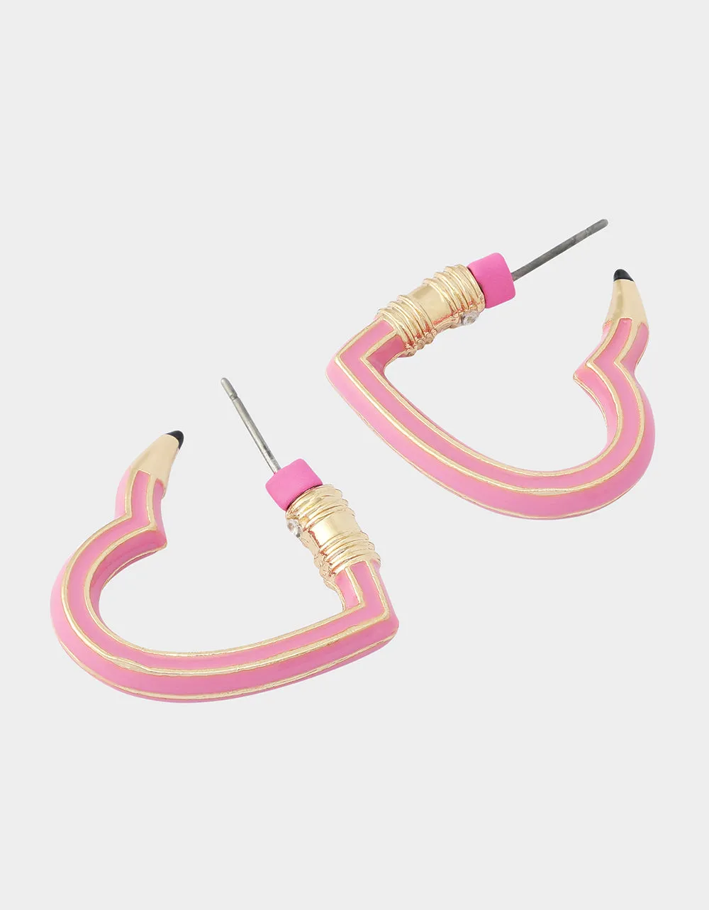 HEART PENCIL HUGGIE EARRING PINK sold by Betsey Johnson product image thumbnail 3