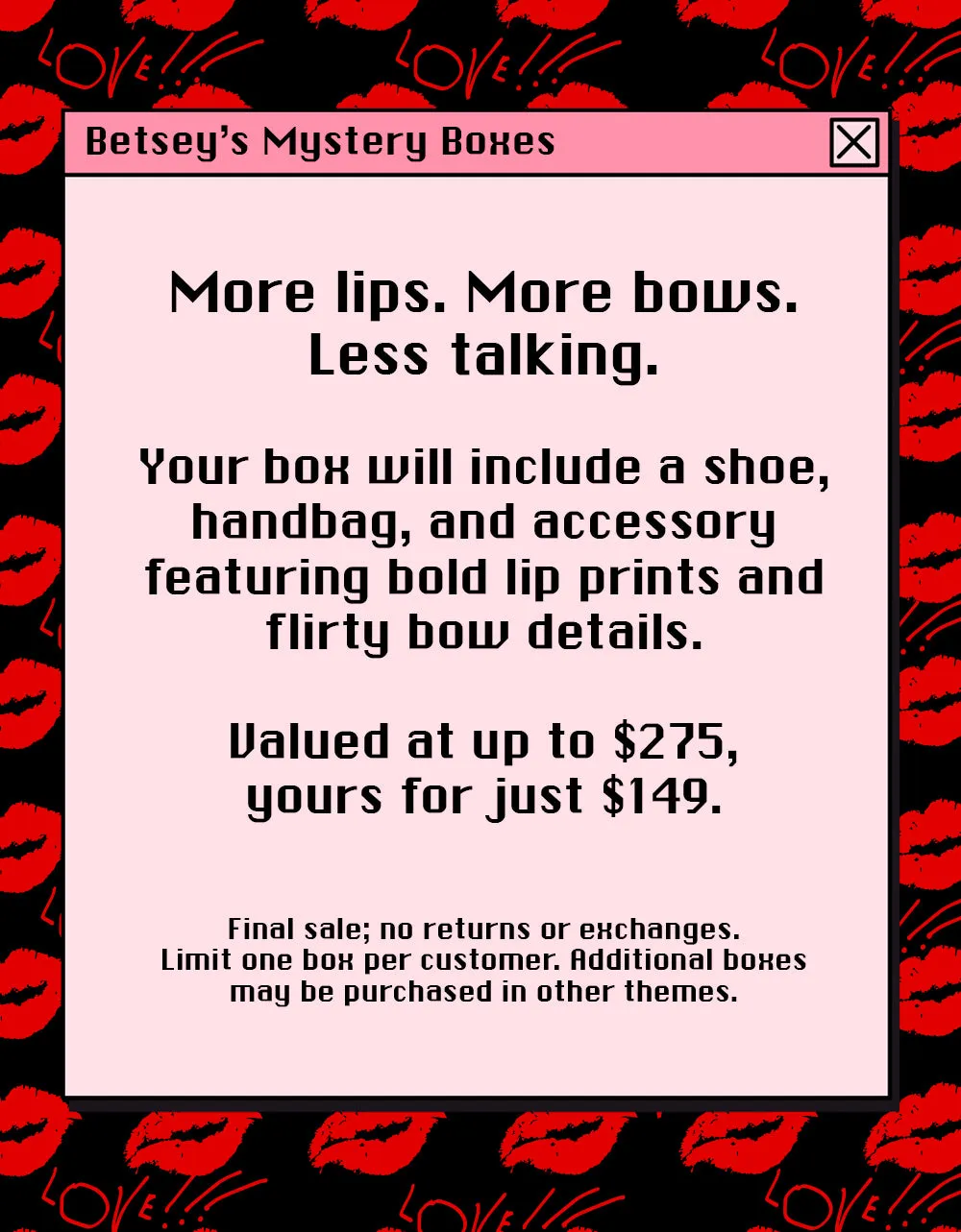 THE KISS & TELL MYSTERY BOX sold by Betsey Johnson product image thumbnail 2