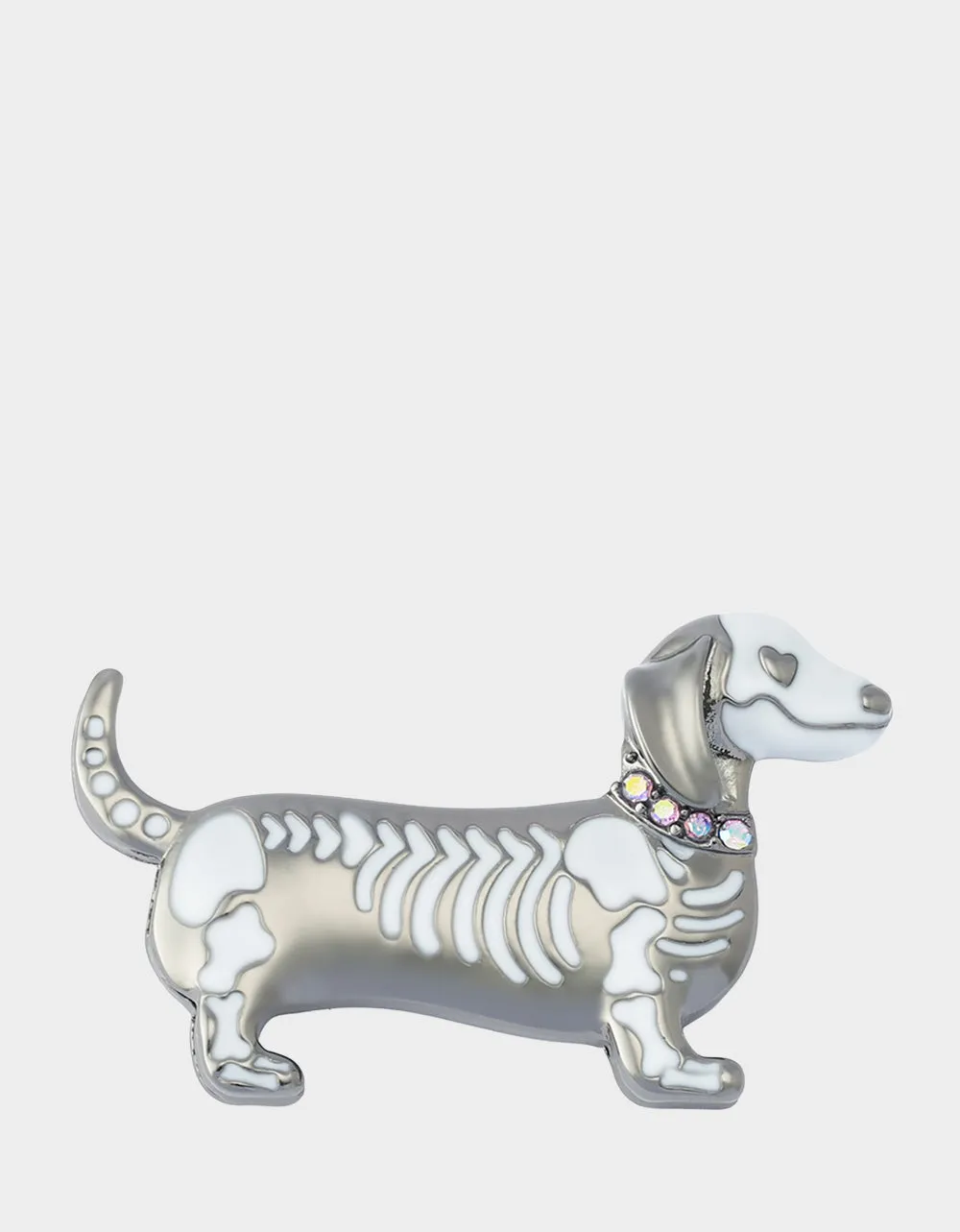 SKELETON DACHSHUND BROOCH SILVER sold by Betsey Johnson
