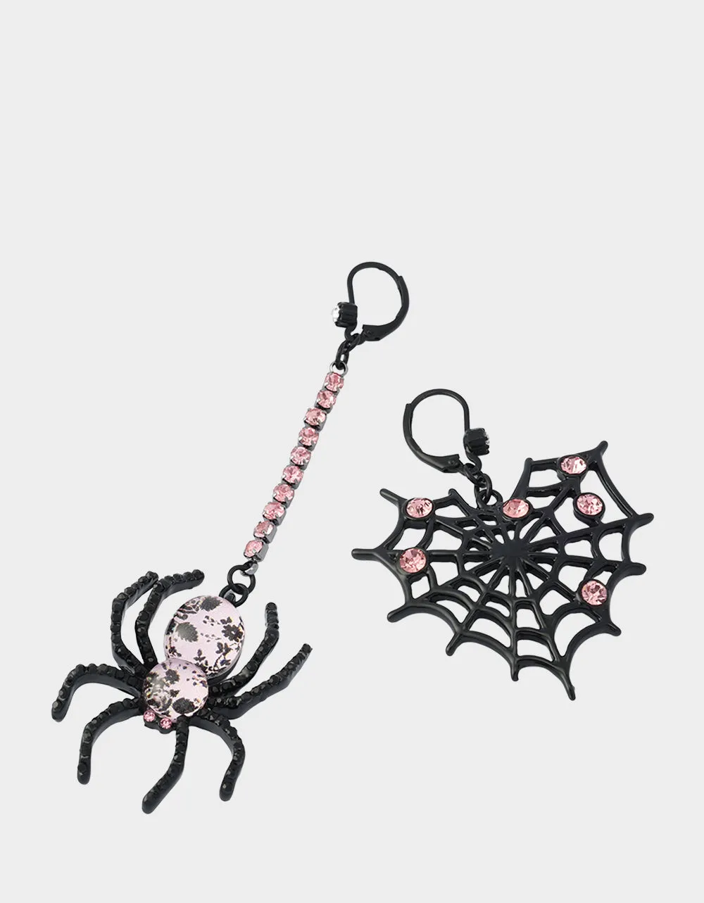MISMATCH SPIDER WEB LEVERBACK EARRING BLACK sold by Betsey Johnson product image thumbnail 3