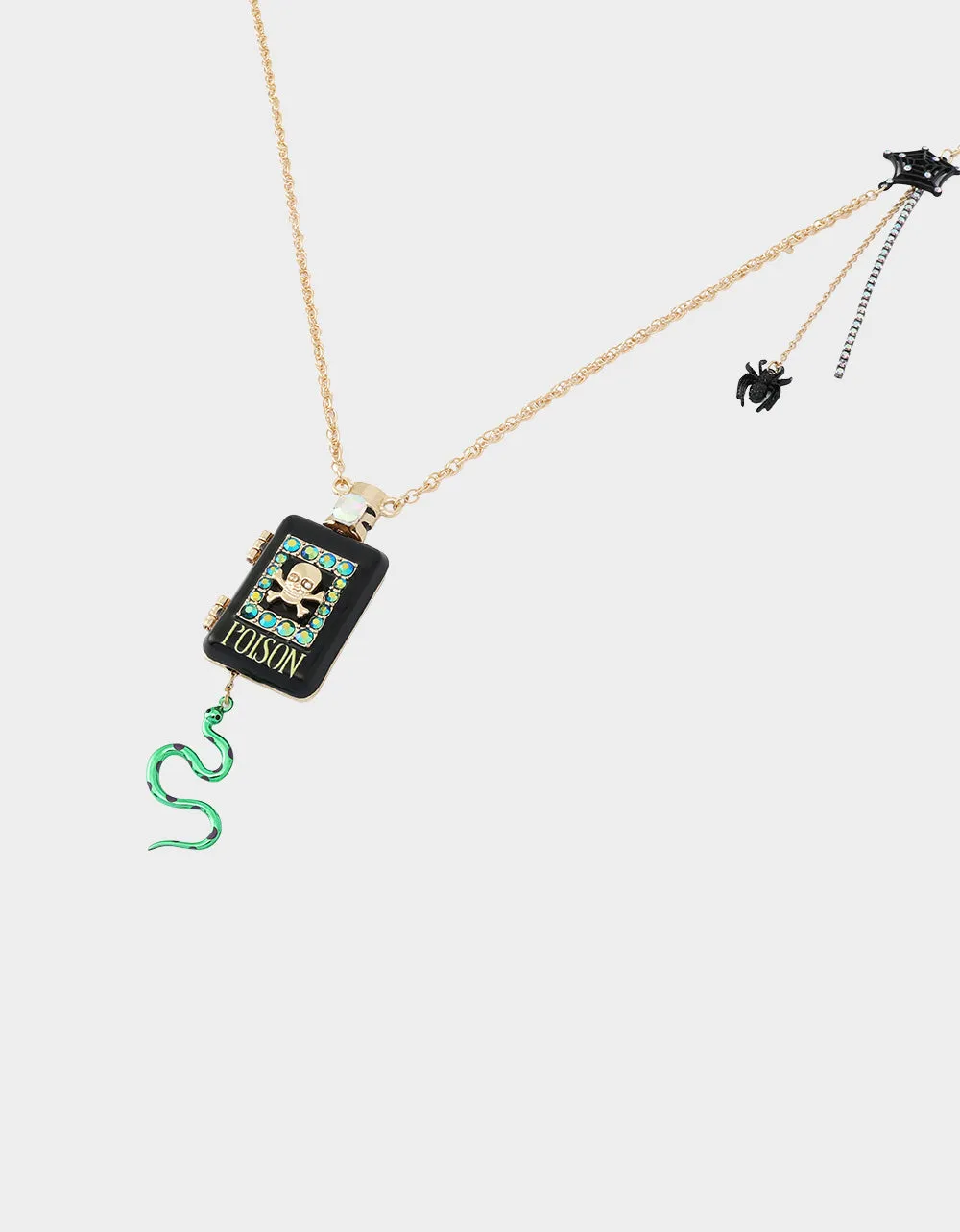 POISON LONG PENDANT NECKLACE BLACK sold by Betsey Johnson product image thumbnail 4