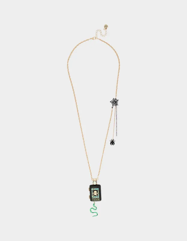 POISON LONG PENDANT NECKLACE BLACK made by Betsey Johnson