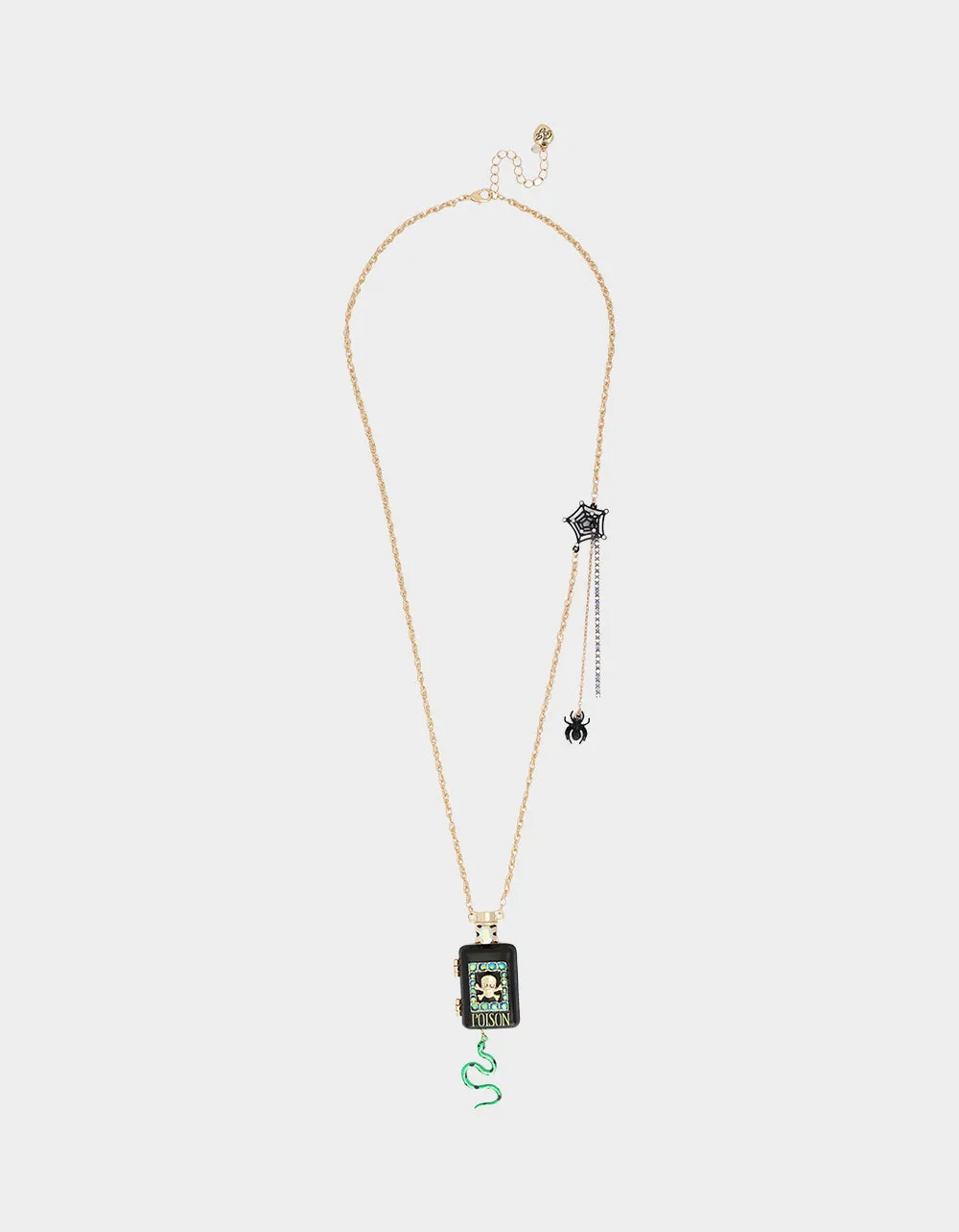 POISON LONG PENDANT NECKLACE BLACK sold by Betsey Johnson