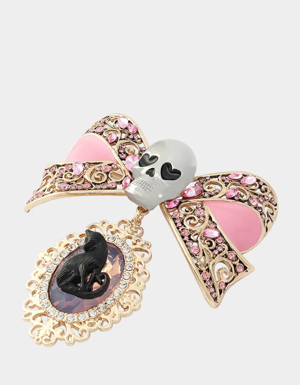 BOW SKULL BROOCH PINK sold by Betsey Johnson product image thumbnail 3