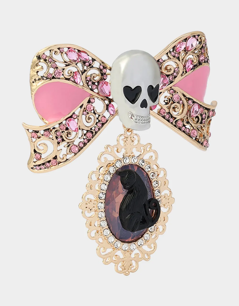 BOW SKULL BROOCH PINK sold by Betsey Johnson product image thumbnail 2