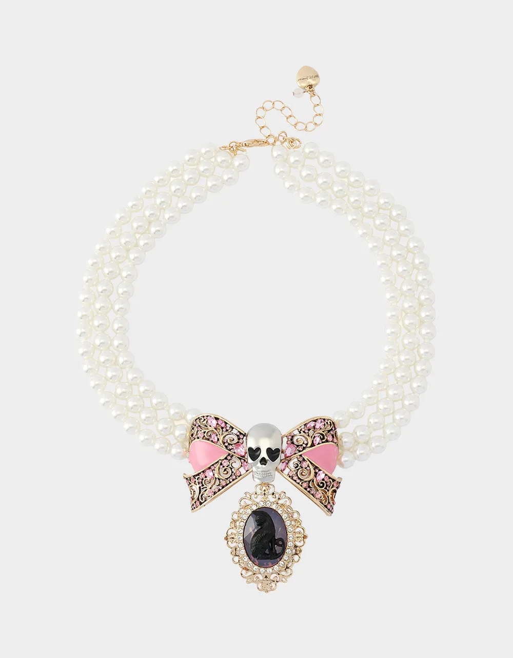 BLACK CAT TORSADE NECKLACE PEARL sold by Betsey Johnson