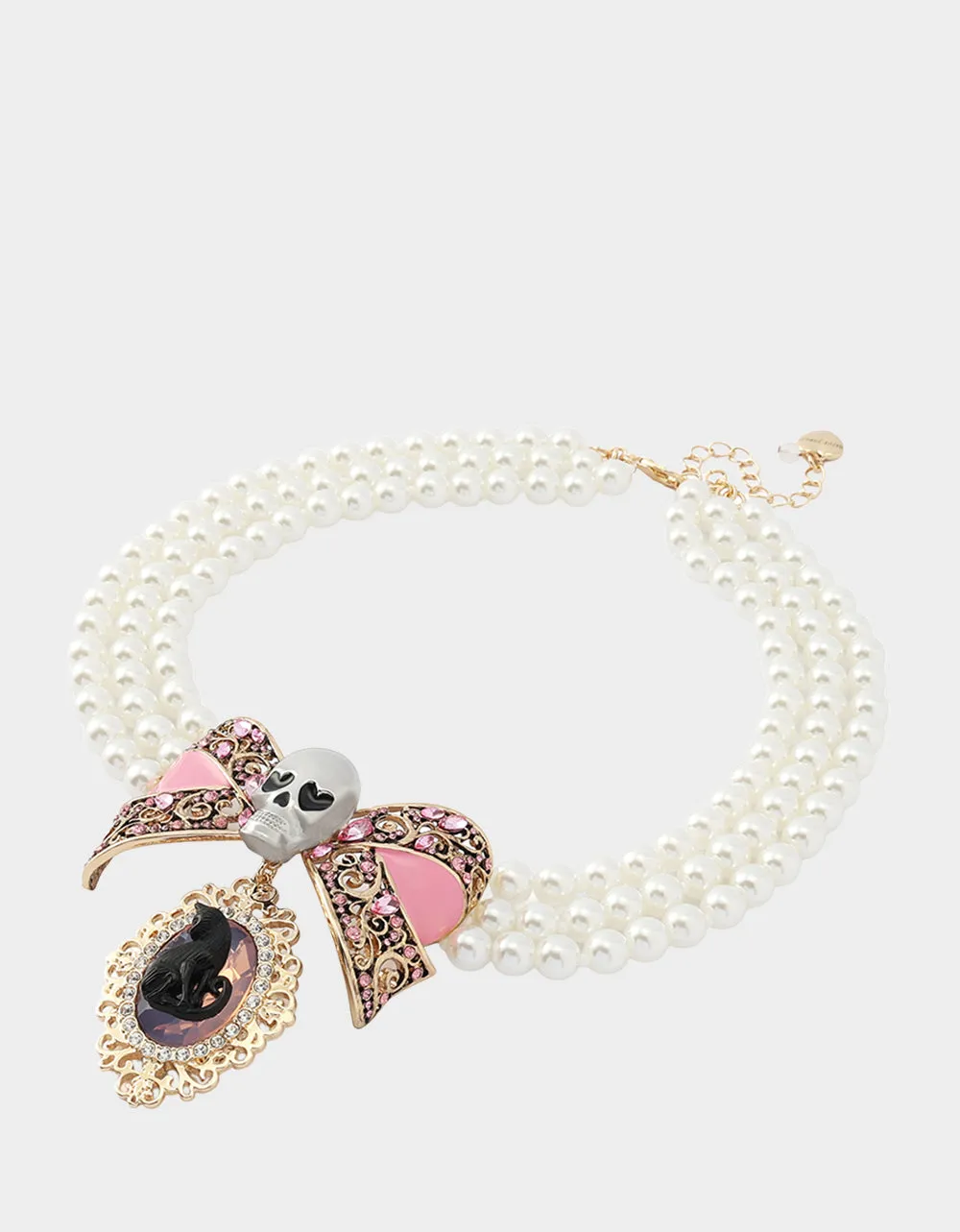 BLACK CAT TORSADE NECKLACE PEARL sold by Betsey Johnson product image thumbnail 4