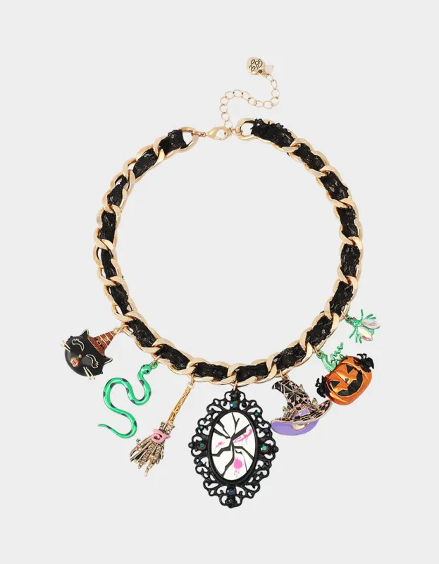WITCHY LACE FRONTAL NECKLACE MULTI made by Betsey Johnson