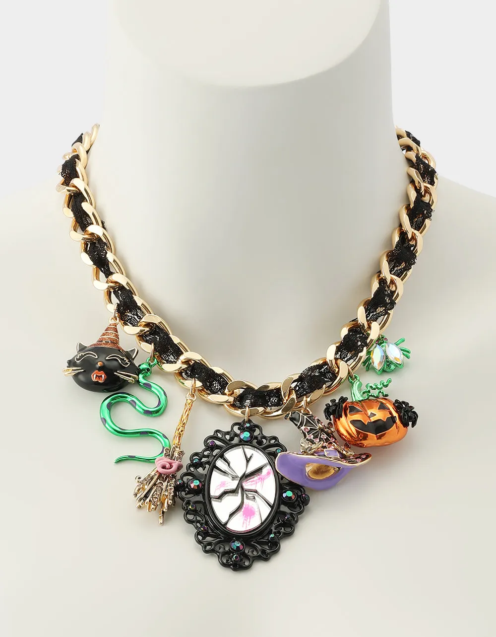 WITCHY LACE FRONTAL NECKLACE MULTI sold by Betsey Johnson product image thumbnail 4