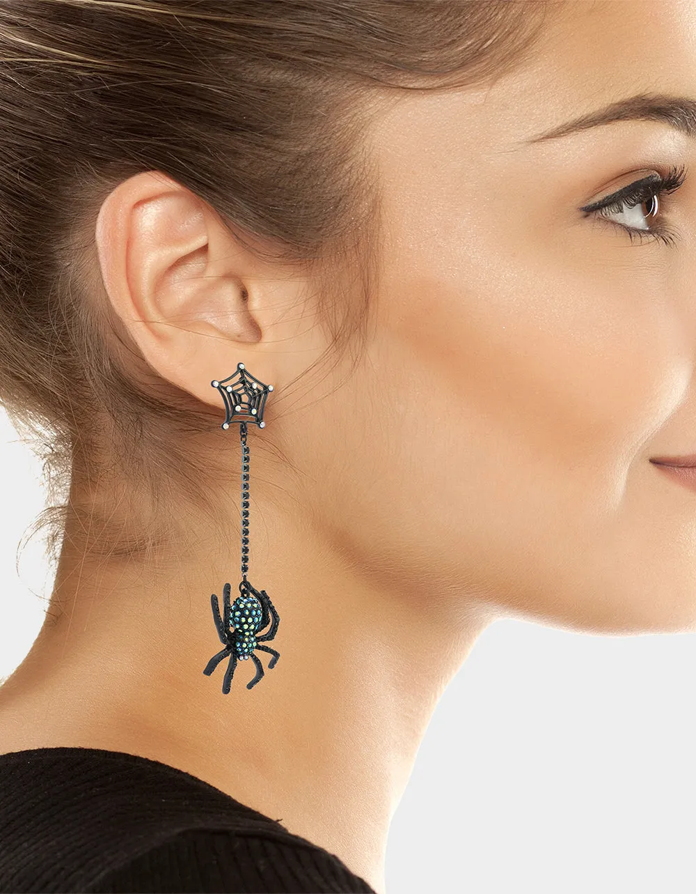 SPIDER WEB LINEAR EARRING GREEN sold by Betsey Johnson product image thumbnail 3