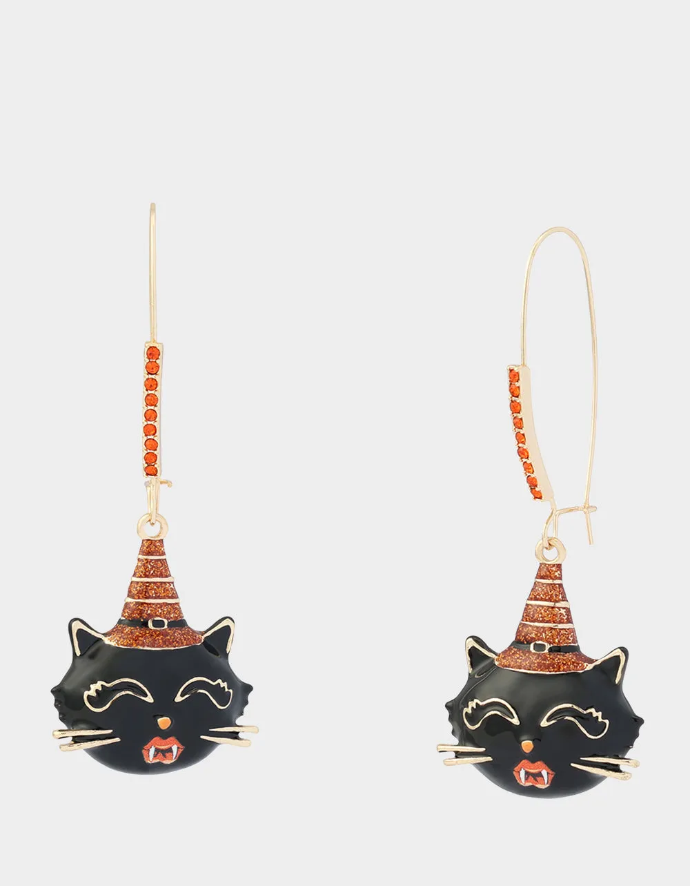 WITCHY CAT SHEPHERD HOOK EARRING BLACK sold by Betsey Johnson