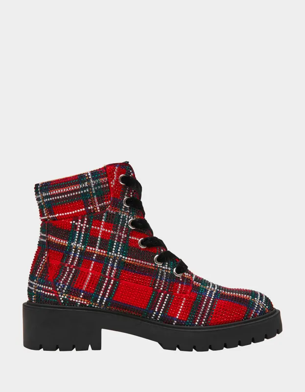 HUDSN RED PLAID made by Betsey Johnson