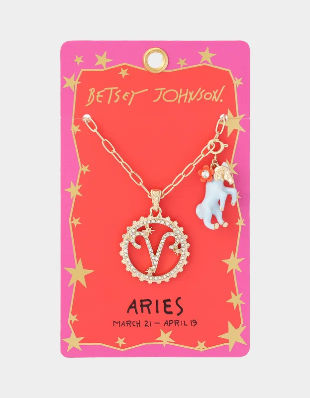 ARIES CHARM PENDANT LIGHT BLUE made by Betsey Johnson