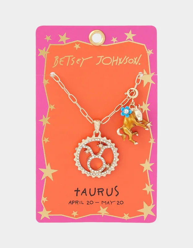 TAURUS CHARM PENDANT BROWN made by Betsey Johnson