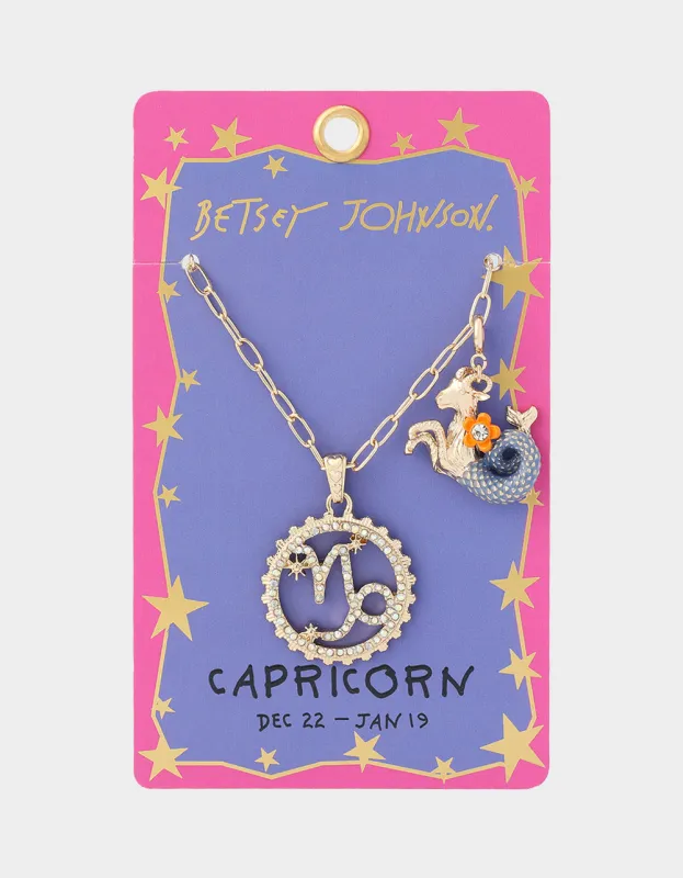 CAPRICORN CHARM PENDANT BLUE made by Betsey Johnson