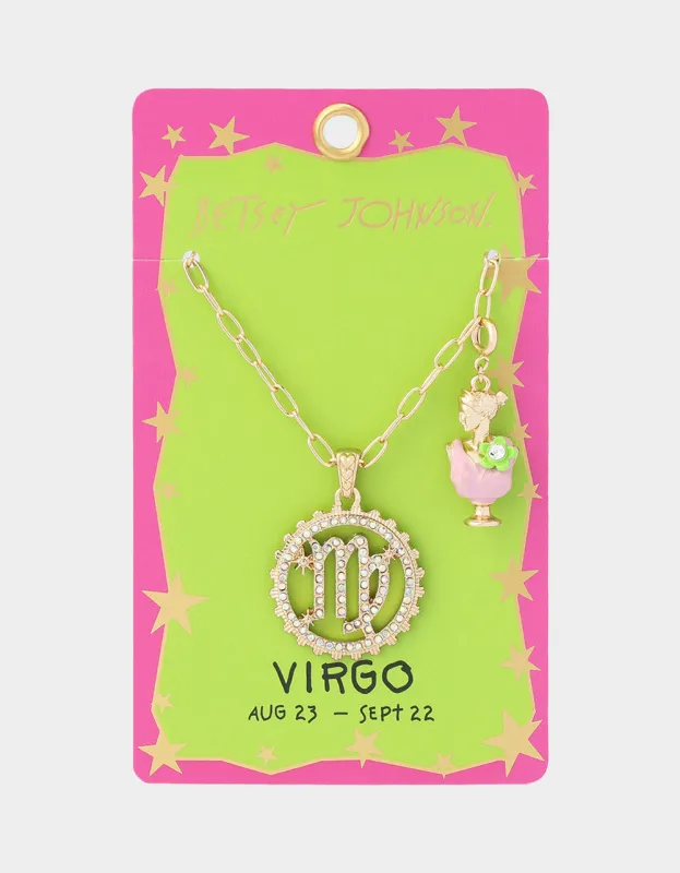 VIRGO CHARM PENDANT PINK made by Betsey Johnson