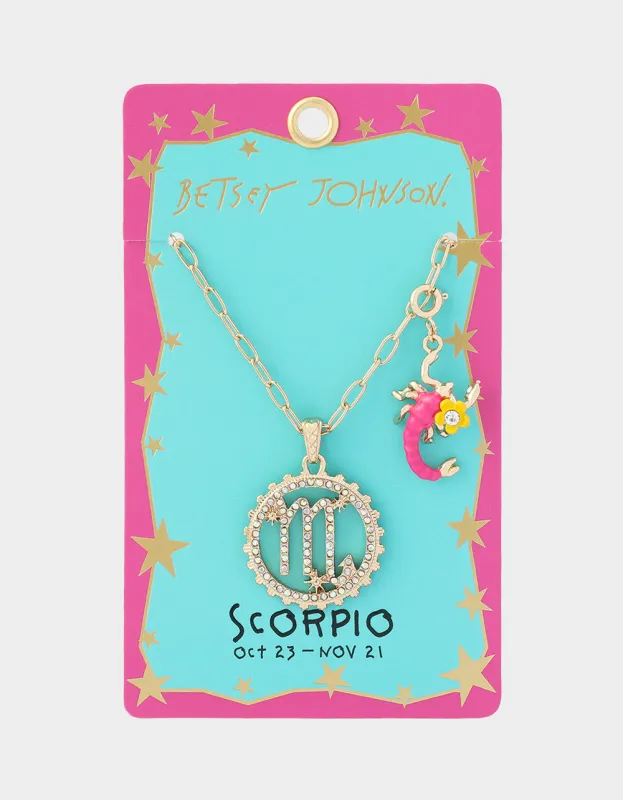 SCORPIO CHARM PENDANT PINK made by Betsey Johnson