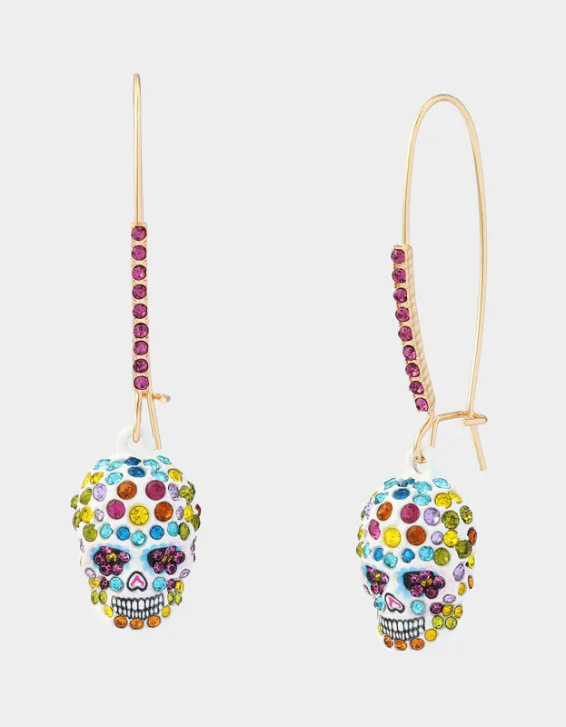 SUGAR SKULL DROP EARRING MULTI made by Betsey Johnson