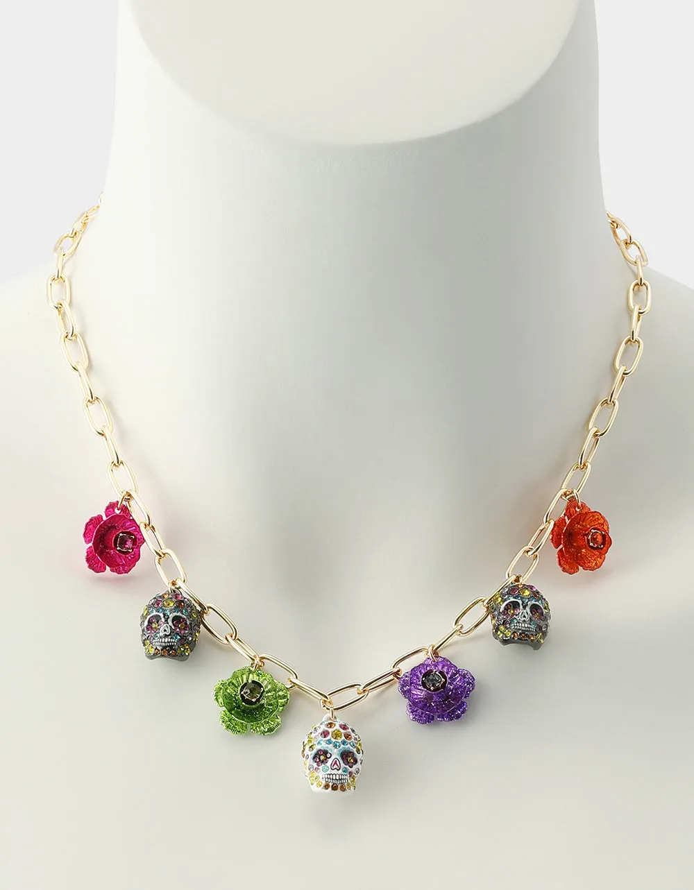 SKULL STATION NECKLACE MULTI sold by Betsey Johnson product image thumbnail 4