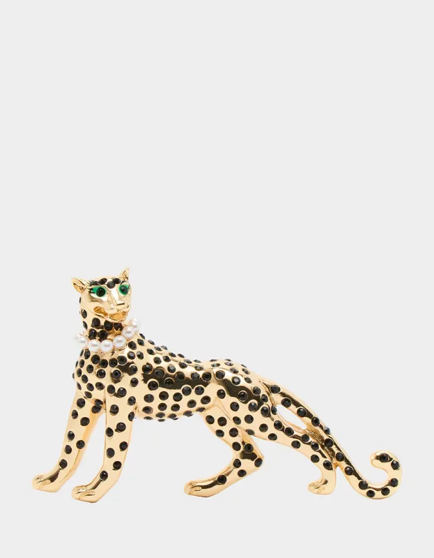 LEOPARD BROOCH GOLD made by Betsey Johnson
