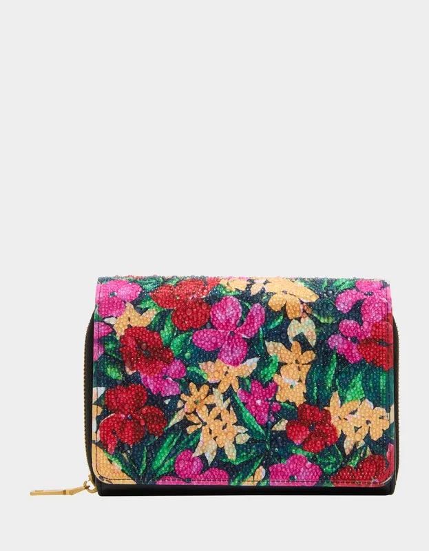 GARDEN PARTY CROSSBODY BLACK FLORAL made by Betsey Johnson