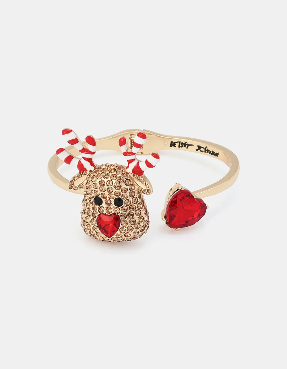 CANDY CANE REINDEER BYPASS BRACELET BROWN sold by Betsey Johnson