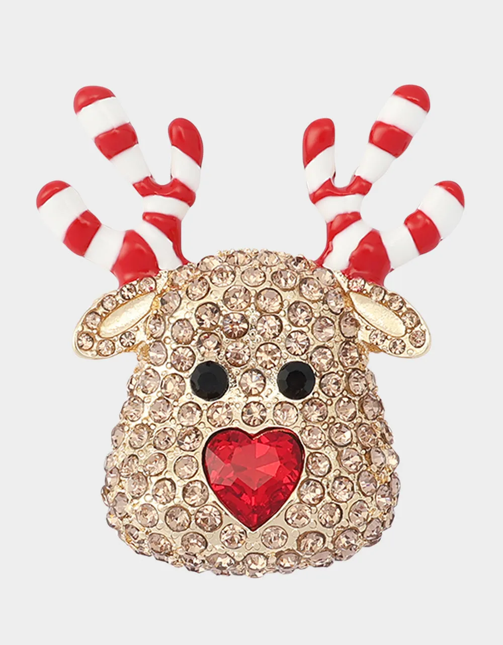 CANDY CANE REINDEER BROOCH BROWN sold by Betsey Johnson