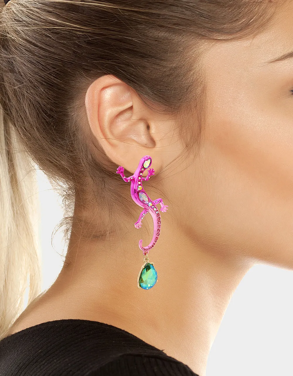 BETSEYS PARADISE LIZARD DROP EARRINGS MULTI sold by Betsey Johnson product image thumbnail 4