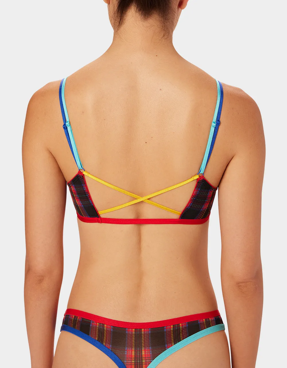 PARADE PLAID BRALETTE RED PLAID sold by Betsey Johnson product image thumbnail 5