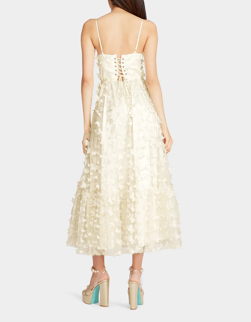BETSEYS BUTTERFLY MAXI DRESS CREAM sold by Betsey Johnson product image thumbnail 5