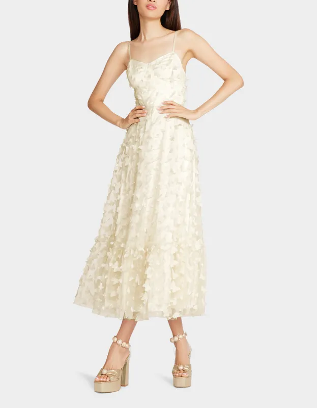 BETSEYS BUTTERFLY MAXI DRESS CREAM sold by Betsey Johnson