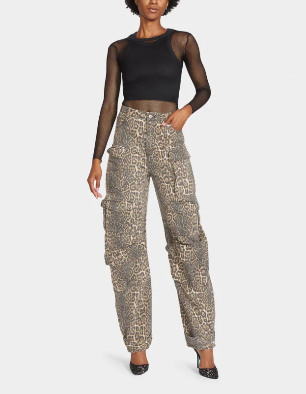 JINNEL BARREL CARGO PANTS LEOPARD sold by Betsey Johnson
