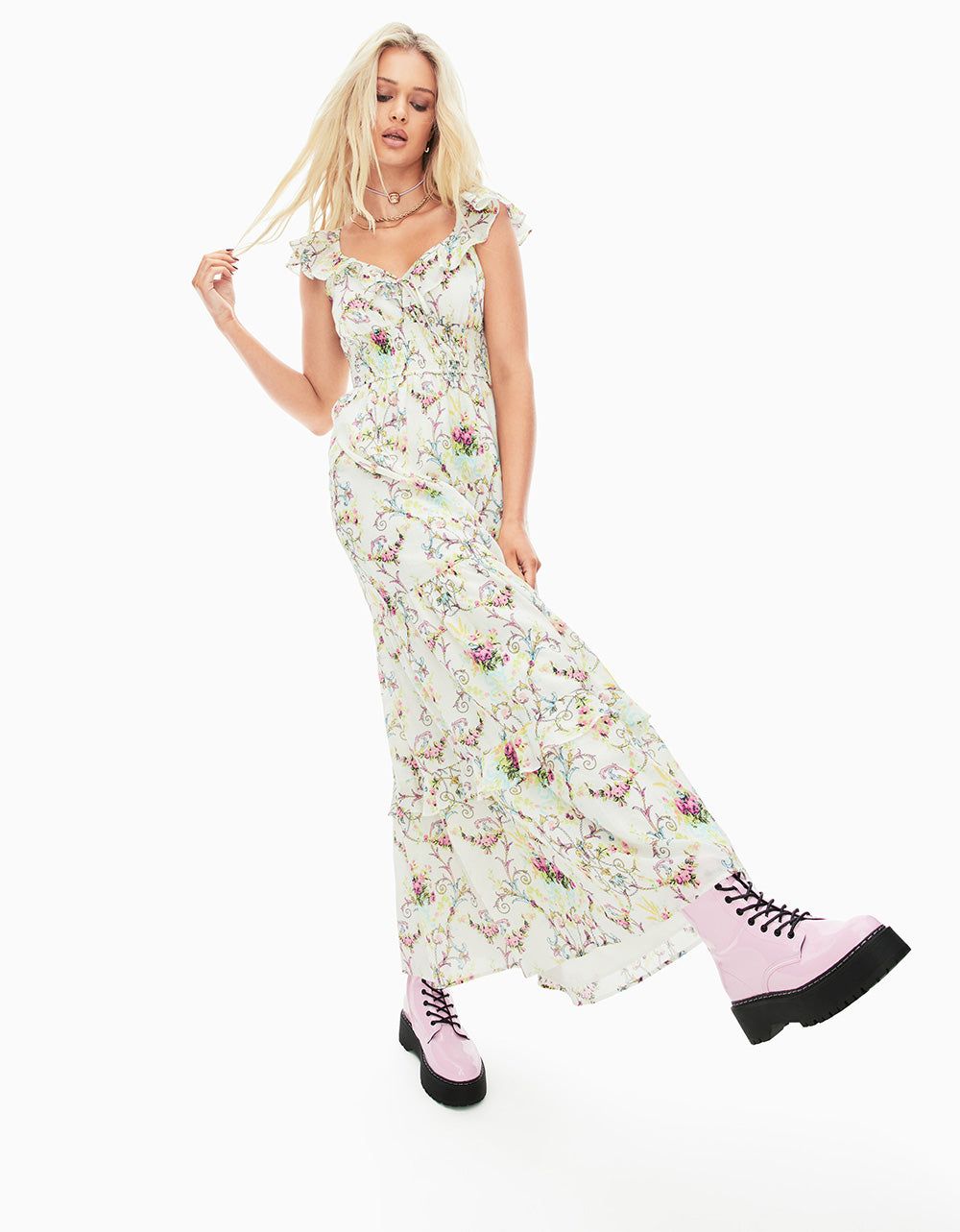 VINE AND DINE MAXI DRESS WHITE sold by Betsey Johnson product image thumbnail 2