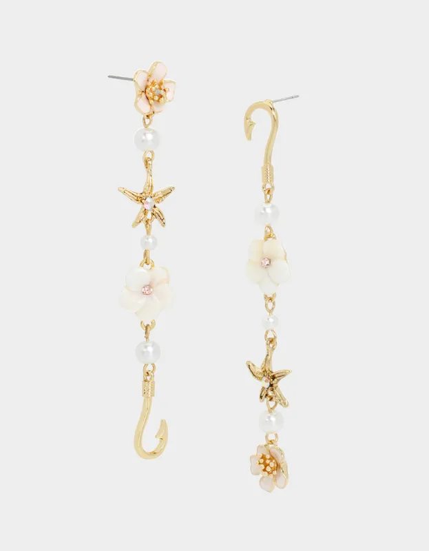 SHELL YEAH LINEAR EARRINGS WHITE sold by Betsey Johnson