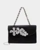 RHINESTONE FLOWER CROSSBODY BLACK sold by Betsey Johnson