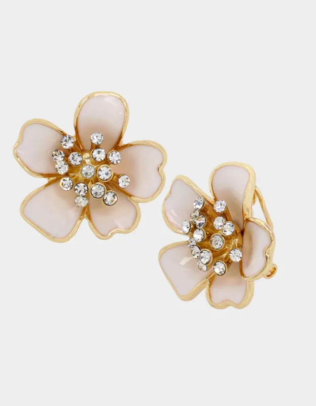 SHELL YEAH FLOWER STUDS WHITE sold by Betsey Johnson
