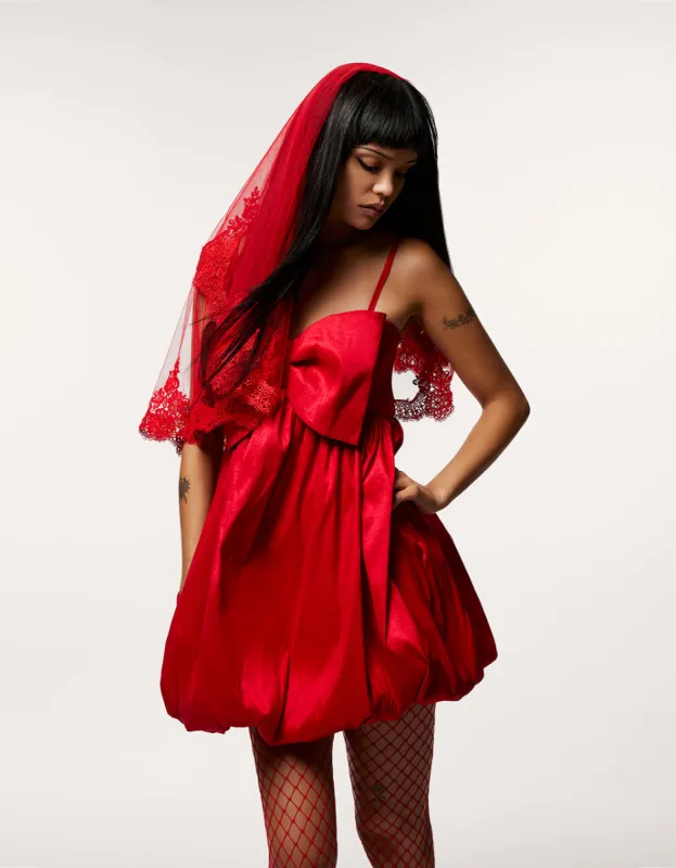 MEGAN BOW DRESS RED sold by Betsey Johnson