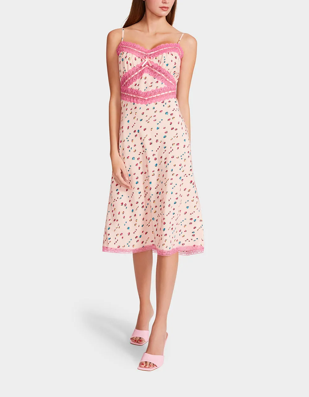 BETSEYS SLEEVELESS RIBBON DRESS CORAL | Parallel