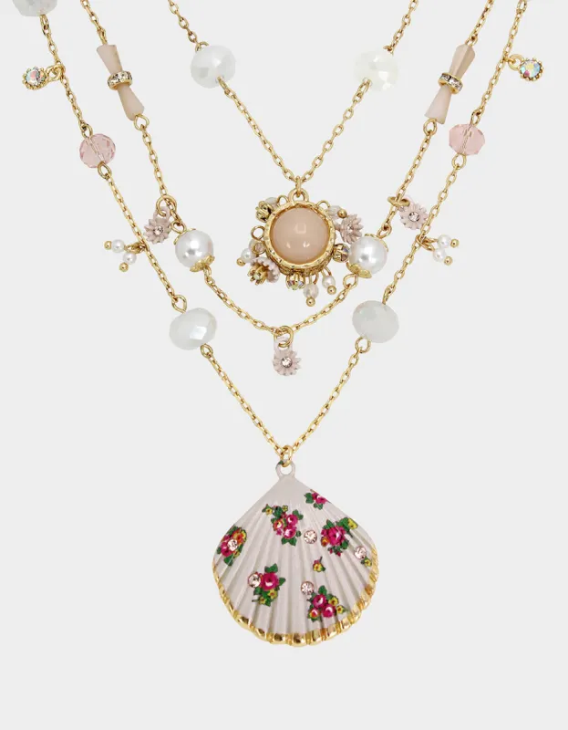 SHELL YEAH ILLUSION NECKLACE WHITE sold by Betsey Johnson